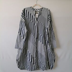 Striped Navy and White Women's Top